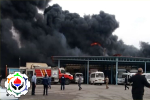آتش سوزی مهیب در شرکت نفت و گاز مسجد سلیمان